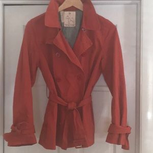 G1 Basic Goods Cotten Trench Coat in Red